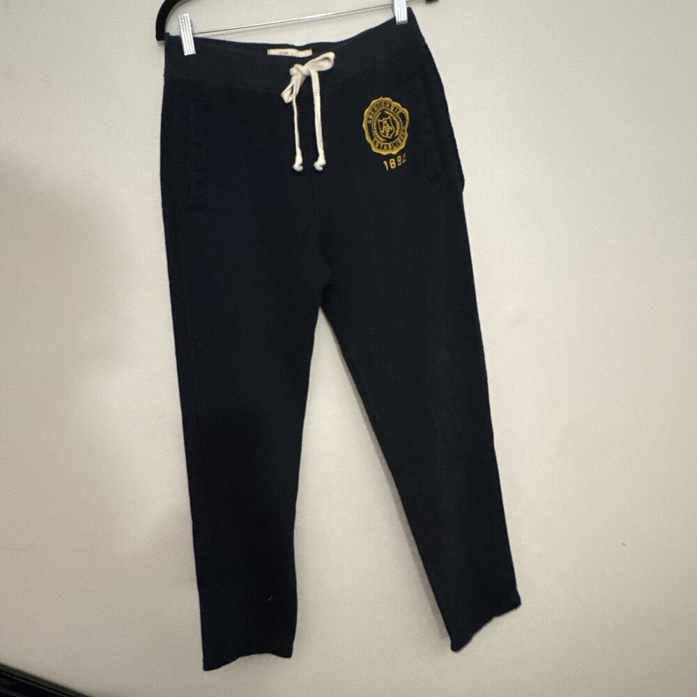Abercrombie & Fitch Women's S Navy blue Sweatpants Drawstring Pockets Logo